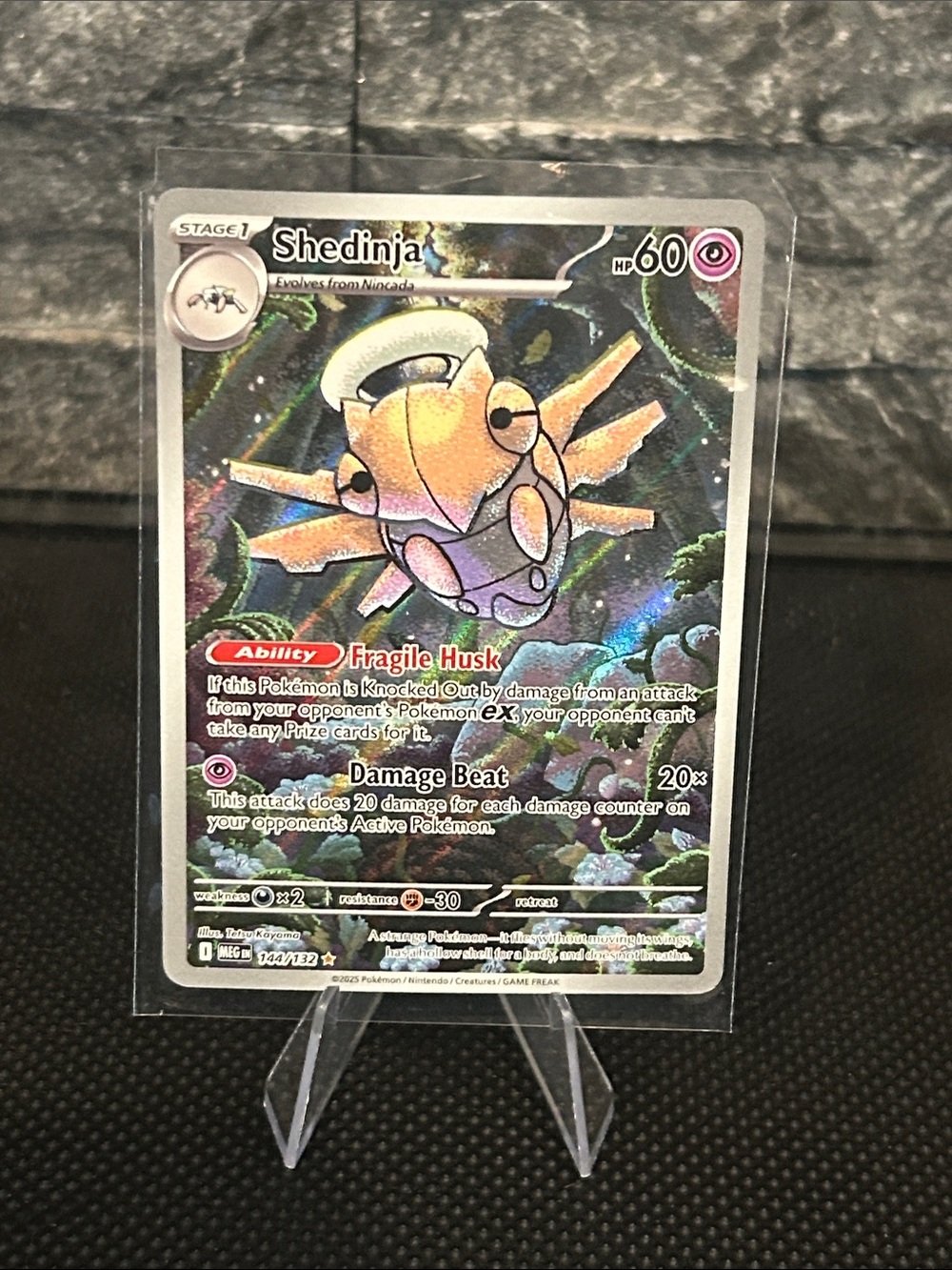 Pokemon Shedinja 144/132 Illustration Rare Holo from‎ Mega Evolutions Set M/NM
